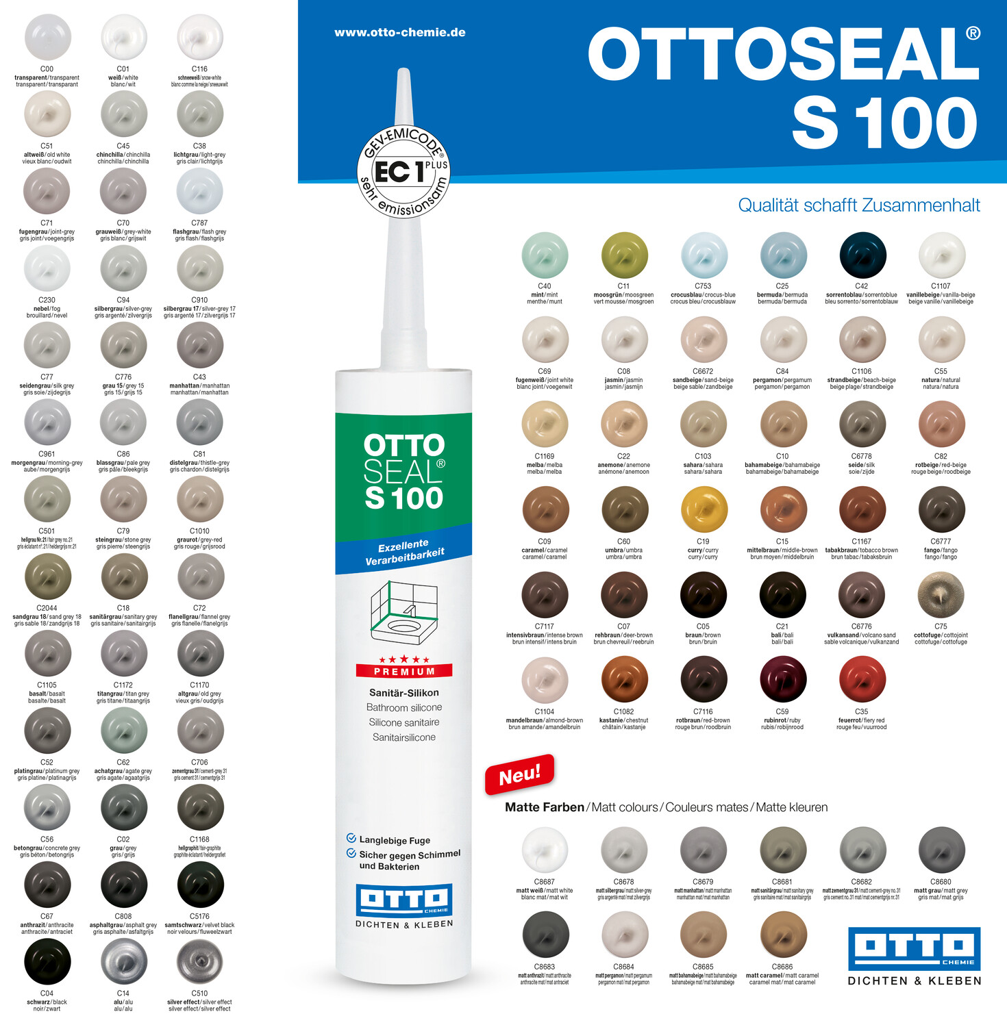 OTTOSEAL® S 100 Силікон для сантехнічних зон преміум-класу 8080